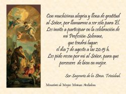 Invitacion profesión Solemne